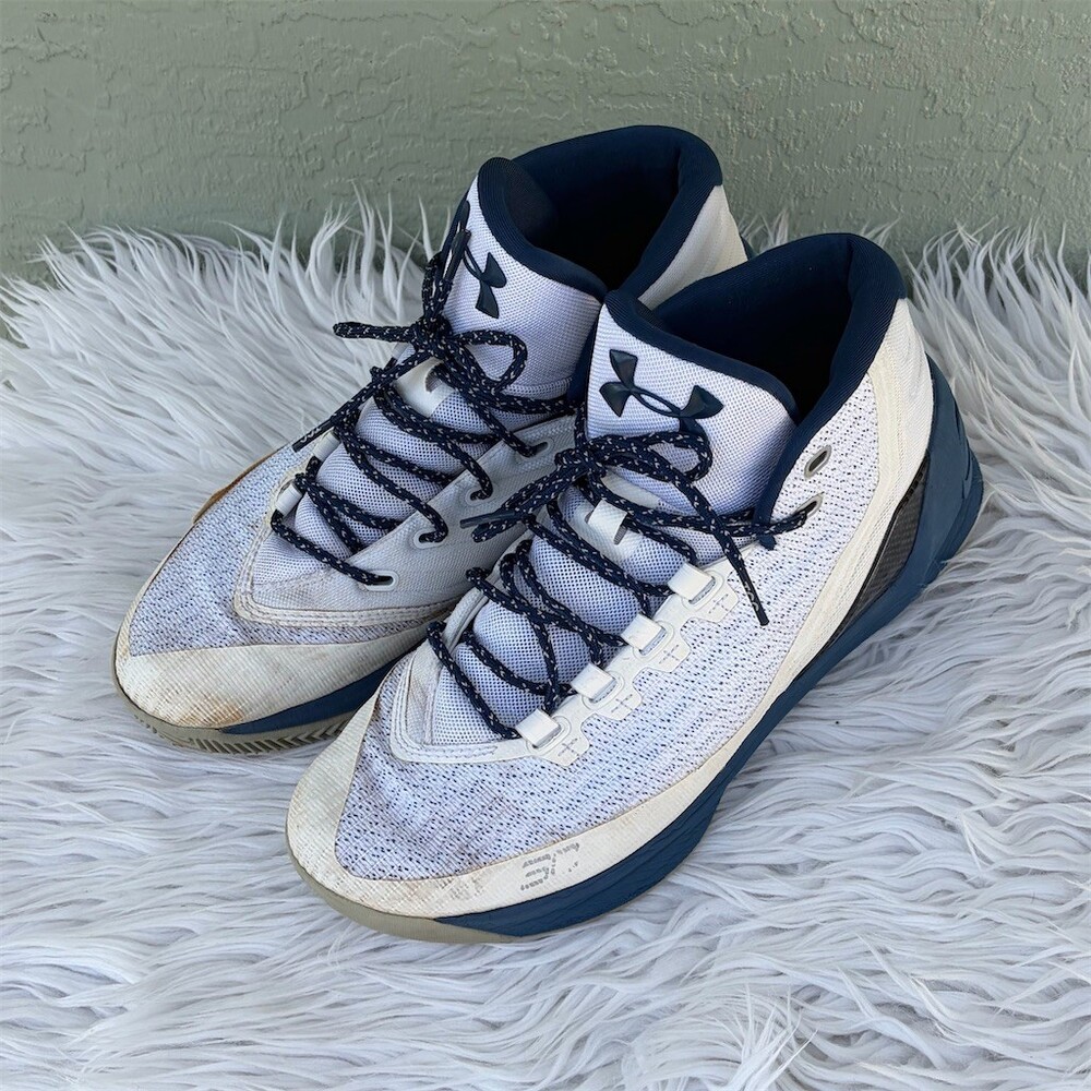 Under Armour Curry 3 SC30 Men's Basketball Shoes White/Navy Size 10